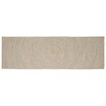 vidaXL Tapis de surface Rectangulaire Naturel et Blanc 80 x 250 cm