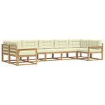 vidaXL Ensemble de canapés d'extérieur 7 pc Blanc et crème