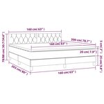 vidaXL Sommier à lattes de lit et matelas Gris foncé 160x200cm Velours