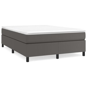 vidaXL Sommier à lattes de lit avec matelas Gris 140x200 cm Similicuir