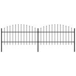 vidaXL Clôture de jardin à dessus en lance Acier (1-1 25)x3 4 m Noir