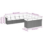 vidaXL Salon de jardin 11 Pièces avec coussins gris clair résine tressée