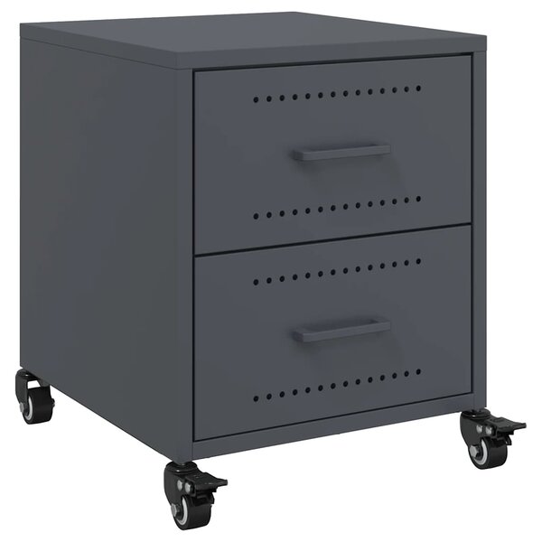 vidaXL Table de chevet anthracite 36x39x43 5 cm acier
