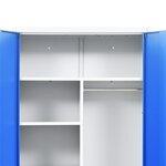 vidaXL Armoire de vestiaire 2 portes Métal 90x40x180 cm Gris et bleu
