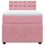 vidaXL Sommier à lattes de lit avec matelas Rose 100x200 cm Velours