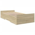 vidaXL Cadre de lit avec tiroirs sans matelas chêne sonoma 100x200 cm