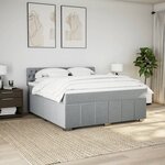 vidaXL Sommier à lattes de lit avec matelas Gris clair 180x200cm Tissu