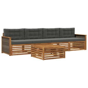 vidaXL Ensemble de canapés d'extérieur 5 pc Naturel et Anthracite