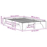 vidaXL Cadre de lit Marron ciré Bois massif 120 x 200 cm Durable