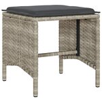 vidaXL Salon de jardin 4 Pièces avec coussins gris clair résine tressée
