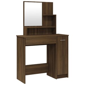 vidaXL Coiffeuse avec miroir Chêne marron 86 5x35x136 cm
