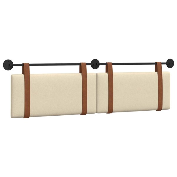 vidaXL Tête de lit suspendue Crème PU antique