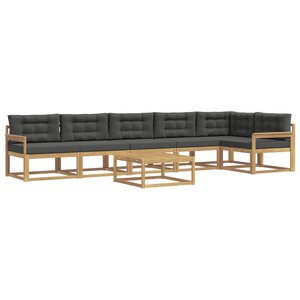 vidaXL Ensemble de canapés d'extérieur 7 pc Blanc et anthracite