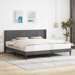 vidaXL Cadre de lit avec tête de lit Gris foncé 180 x 200 cm Velours