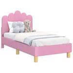 vidaXL Cadre de lit pour tout-petit avec tête de lit Rose 70 x 140 cm