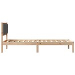vidaXL Cadre de lit avec tête de lit Gris foncé 90 x 190 cm Pin massif