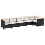 vidaXL Salon de jardin 6 Pièces avec coussins noir résine tressée
