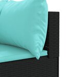vidaXL Salon de jardin 5 Pièces avec coussins Noir Résine tressée