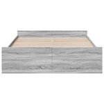 vidaXL Cadre de lit avec tiroirs sans matelas sonoma gris 140x200 cm