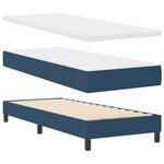 vidaXL Lit à ressorts avec tête de lit Bleu 200 x 80 cm tissu
