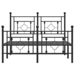 vidaXL Cadre de lit métal sans matelas avec pied de lit noir 120x200cm