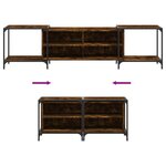 vidaXL Meuble TV chêne fumé 203x37x50 cm bois d'ingénierie