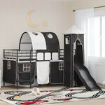 vidaXL Lit mezzanine pour enfants Noir 79 5 x 200 cm Métал