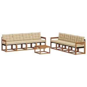 vidaXL Ensemble de canapés d'extérieur 9 Pièces Naturel et Beige