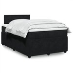 vidaXL Sommier à lattes de lit avec matelas Noir 120x200 cm Velours