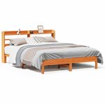 vidaXL Cadre de lit sans matelas cire marron 135x190cm bois pin massif