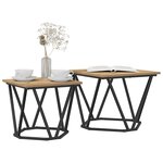 vidaXL Ensemble de tables d'appoint 2 Pièces Chêne artisanal