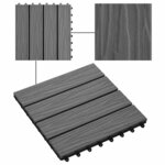 vidaXL Carreau de terrasse Design 3D 11 Pièces Gris 30 x 30 cm WPC