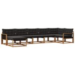 vidaXL Ensemble de canapés d'extérieur 7 pc Naturel et noir