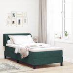 Lit box spring vidaXL avec matelas vert foncé 100x200 cm en velours
