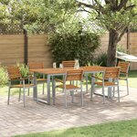 vidaXL Ensemble de salle à manger de jardin 7 pièces en bois massif d'acacia et métal