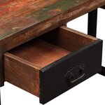 Bureau table meuble travail informatique avec 2 tiroirs bois de récupération massif 120 cm 0502062