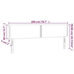 vidaXL Tête de lit à LED Marron foncé 200x5x78/88 cm Tissu