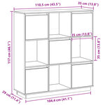 vidaXL Buffet Gris 110 5x35x117 cm Bois massif de pin