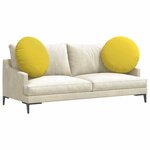 vidaXL Coussins de siège 2 Pièces Jaune clair Ø60 x 21 cm tissu