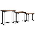 vidaXL Table basse gigogne 3 Pièces Bois ancien 50.5 x 35 x 53 cm