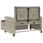 vidaXL Canapé de jardin 2 places et coussins gris clair résine tressée