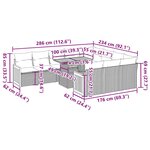 vidaXL Salon de jardin 11Pièces avec coussins beige résine tressée acacia