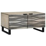 vidaXL Table basse Blanc  Noir 80 x 50 x 40 cm bois de manguier massif