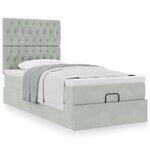 vidaXL Cadre de lit ottoman avec matelas gris clair 80x200 cm velours