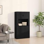 vidaXL Haut de buffet Chêne noir 80 x 33 x 150 cm Bois d'ingénierie