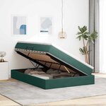 vidaXL Lit avec rangement et matelas Vert foncé 140 x 200 cm Velours
