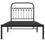 vidaXL Cadre de lit métal sans matelas avec tête de lit noir 90x200 cm