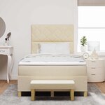 vidaXL Lit à ressorts avec matelas Crème 120 x 200 cm tissu