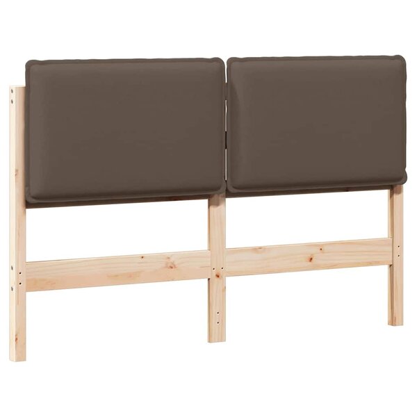 vidaXL Tête de lit capitonnée Gris Naturel et Clair 120 cm Pin massif