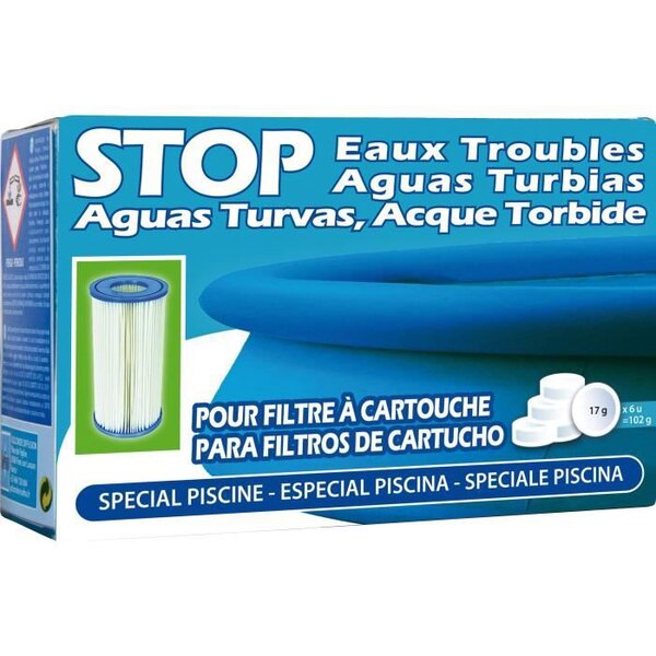 SAN MARINA Pastilles Stop eaux troubles - 102 g - Pour les piscines avec filtre a cartouche